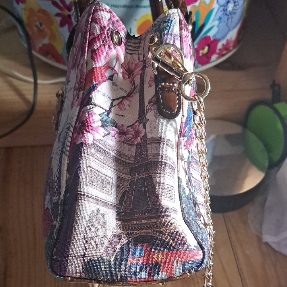 Charming Girl Multicolor Satchel Handbag Jeweled - Picture 11 of 12
